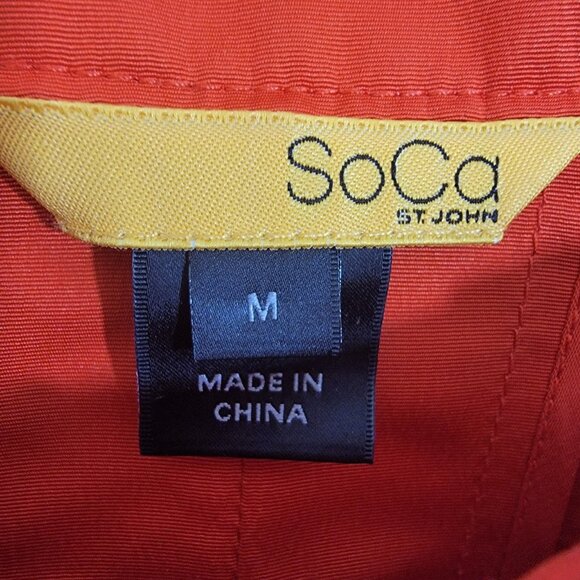 Soca ST JOHN Jacket SoCa PF 09 GR 1 Bright Orange Zip Up‎ Sz M Designer Classic - Picture 4 of 8